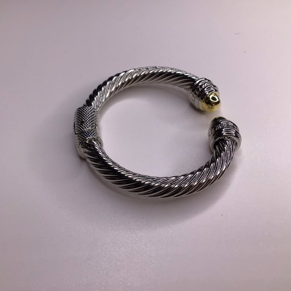 Two Tone Cable Cuff Bracelet - image 3